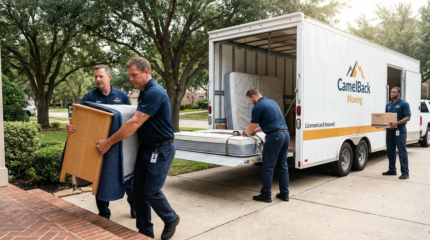 Crew loading residential truck for cross-state move from Smethport, PA
