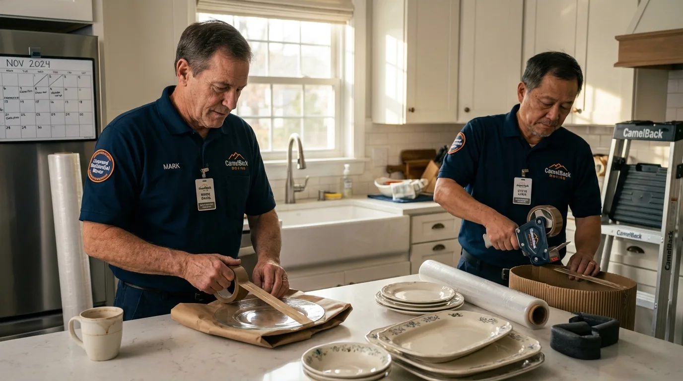 Professional crew packing kitchen dishware in Smethport, PA
